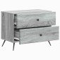 vidaXL Κομοδίνο Γκρι Sonoma 62 x 34,5 x 47,5 εκ Επεξεργασμένο Ξύλο