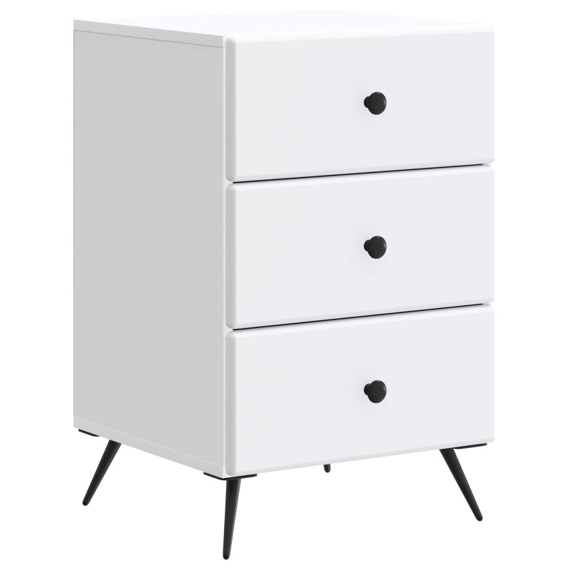 vidaXL Κομοδίνο με συρτάρι Λευκό 43 x 41 x 66,5 εκ. Επεξεργασμένο Ξύλο