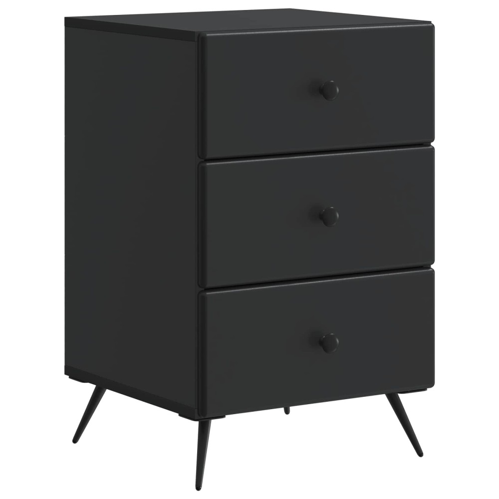 vidaXL Κομοδίνο Μαύρο 43 x 41 x 66,5 εκ. Επεξεργασμένο Ξύλο
