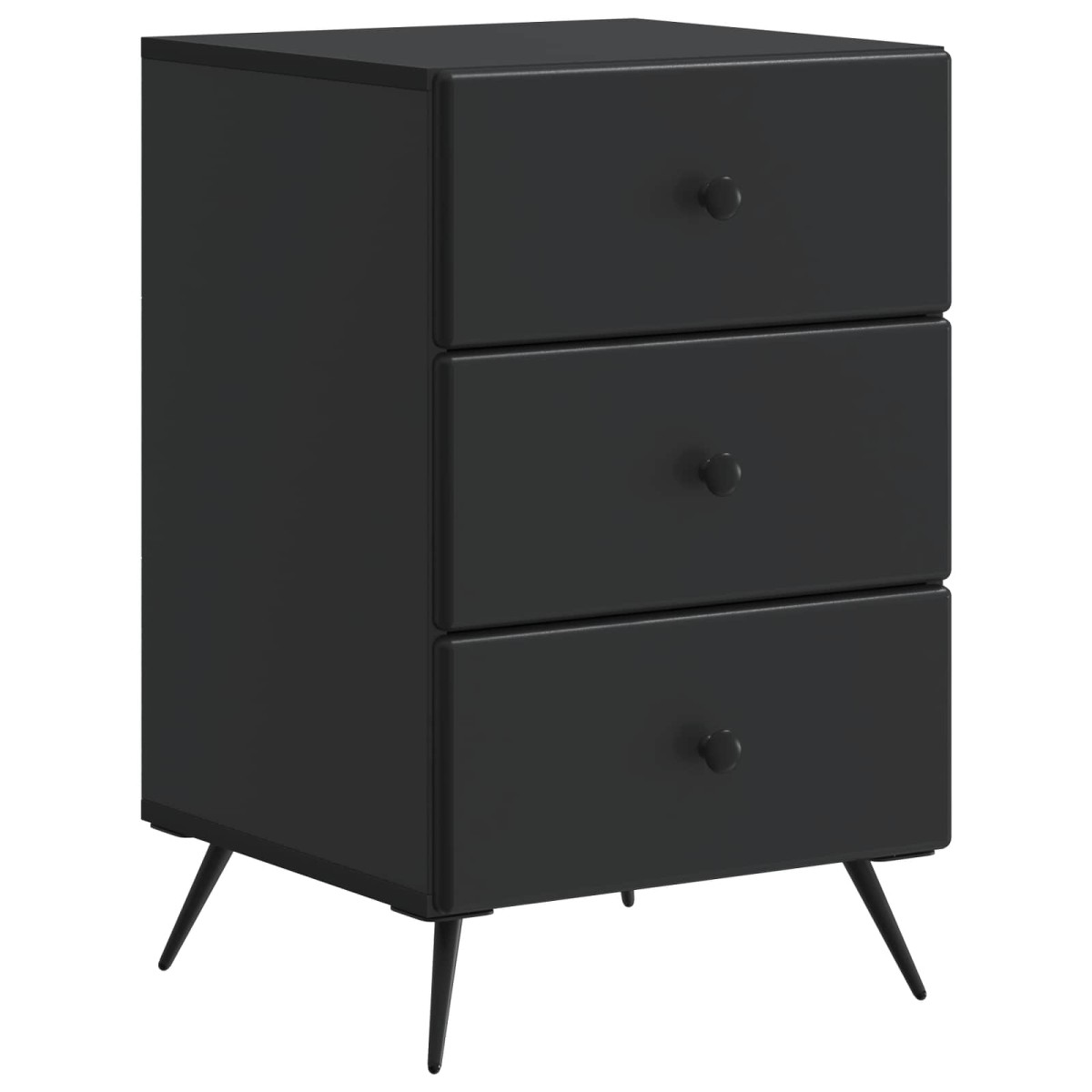 vidaXL Κομοδίνο Μαύρο 43 x 41 x 66,5 εκ. Επεξεργασμένο Ξύλο