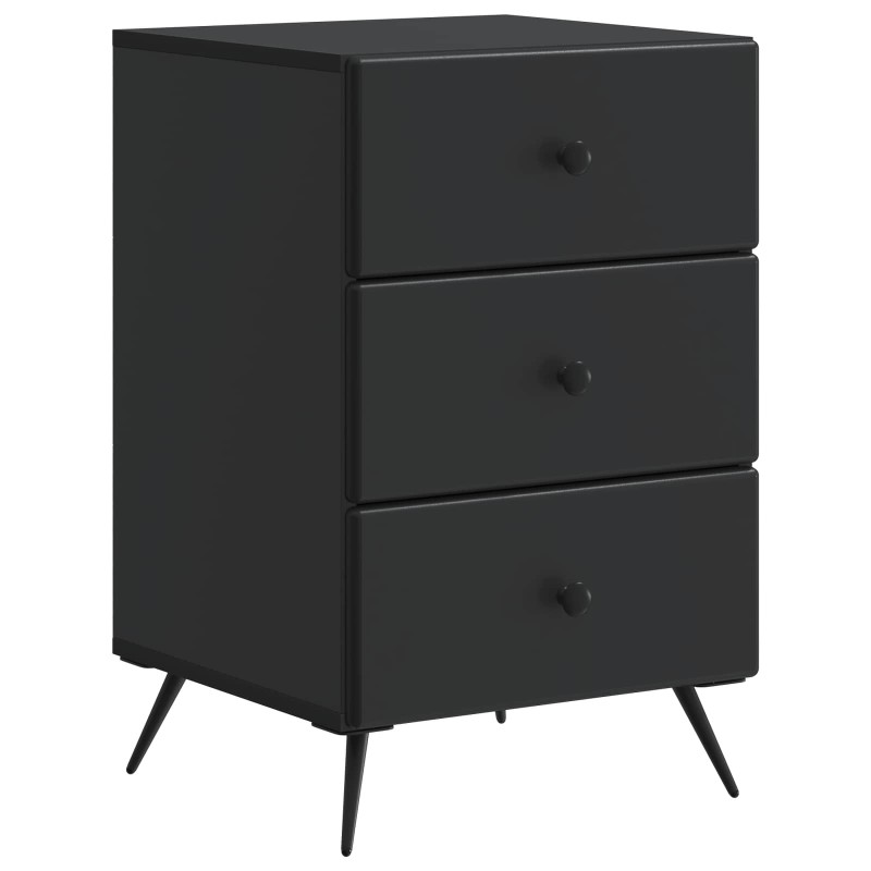 vidaXL Κομοδίνο Μαύρο 43 x 41 x 66,5 εκ. Επεξεργασμένο Ξύλο