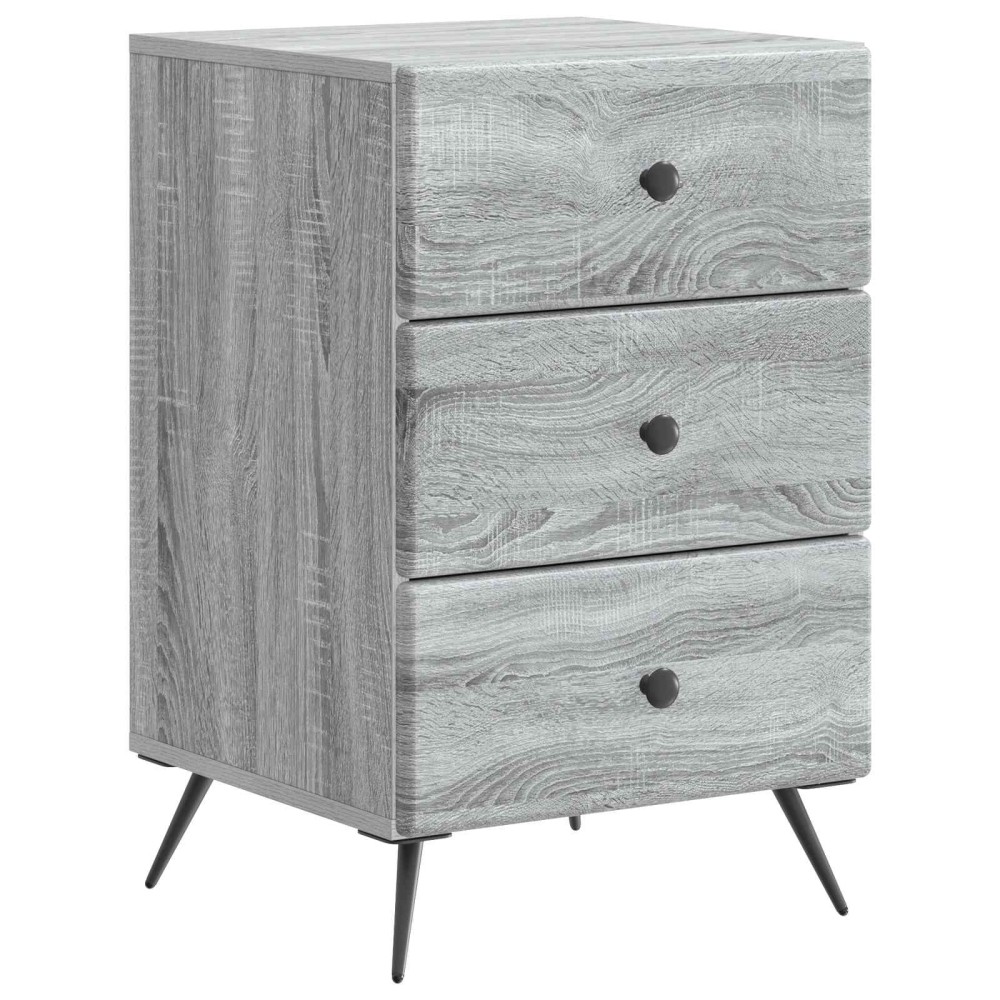 vidaXL Κομοδίνο Γκρι Sonoma 43 x 41 x 66,5 εκ. Επεξεργασμένο Ξύλο