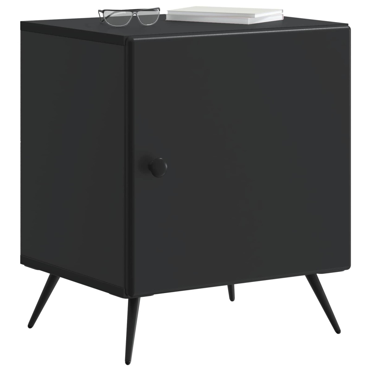 vidaXL Κομοδίνο Μαύρο 43 x 34,5 x 50 εκ Επεξεργασμένο Ξύλο