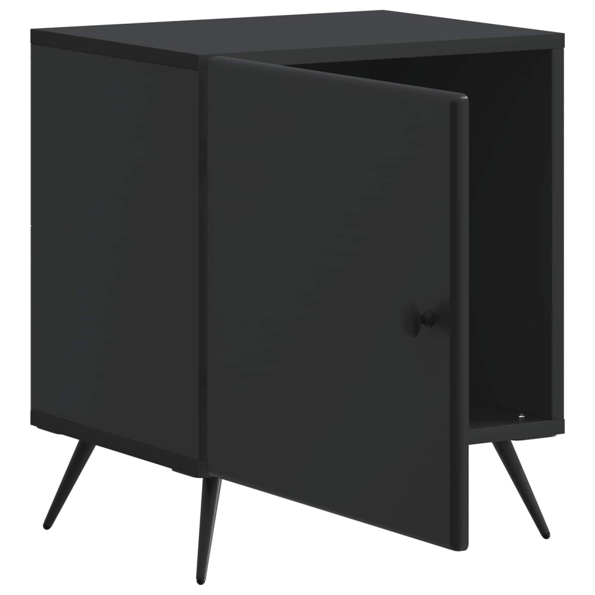 vidaXL Κομοδίνο 2 τμχ. Μαύρο 43 x 34,5 x 50 εκ Επεξεργασμένο Ξύλο