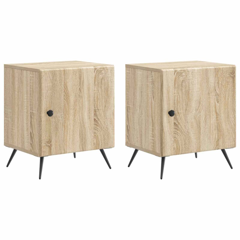 vidaXL Κομοδίνο 2 τμχ. Sonoma Δρυς 43 x 34,5 x 50 εκ
