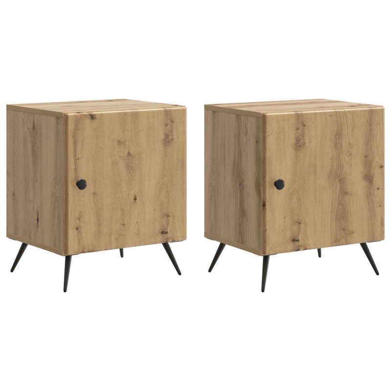 vidaXL Κομοδίνο 2 τμχ. Artisan Δρυς 43 x 34,5 x 50 εκ