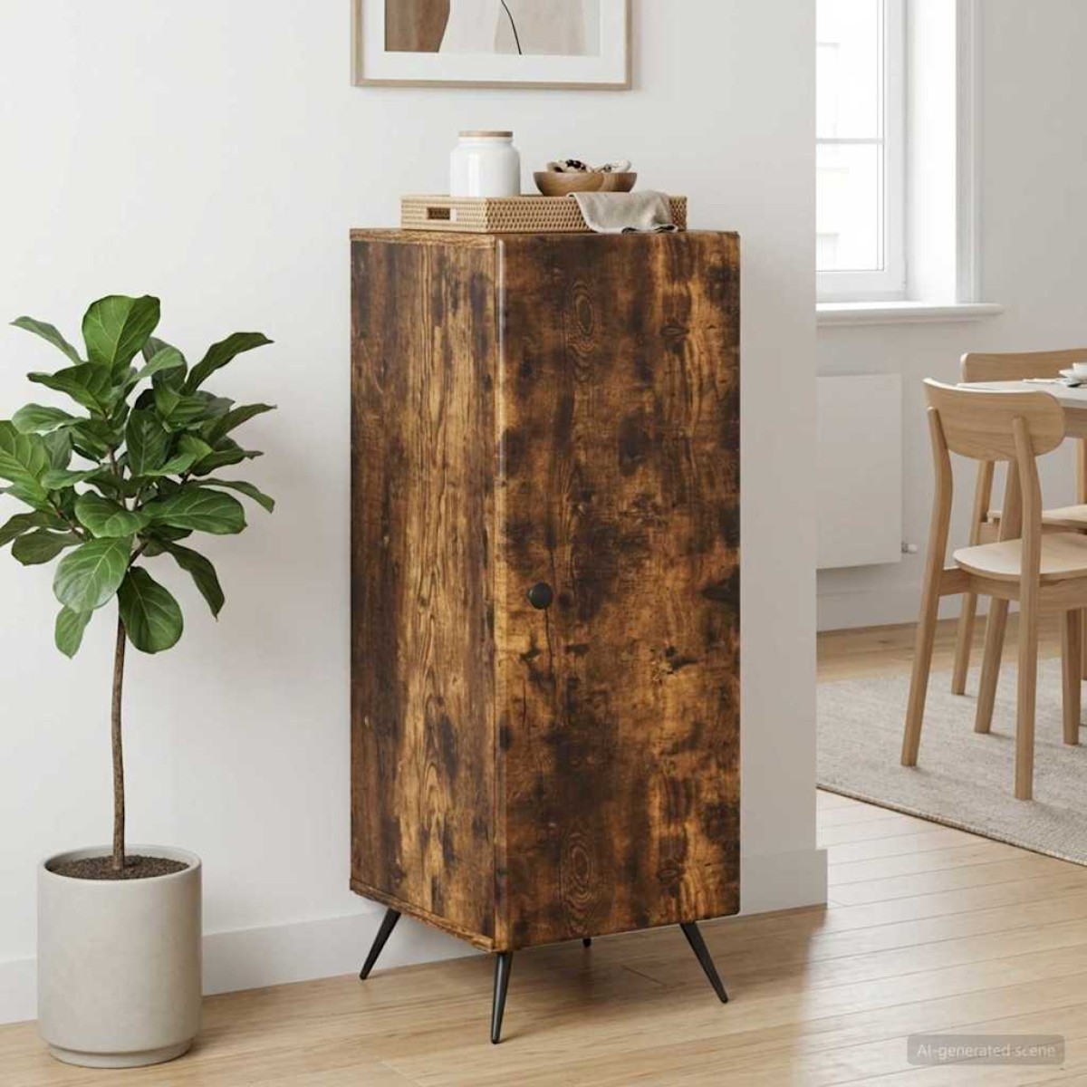 vidaXL Πλαϊνό γραφείο Καπνισμένο Ξύλο Δρυός 33 x 34,5 x 90 εκ
