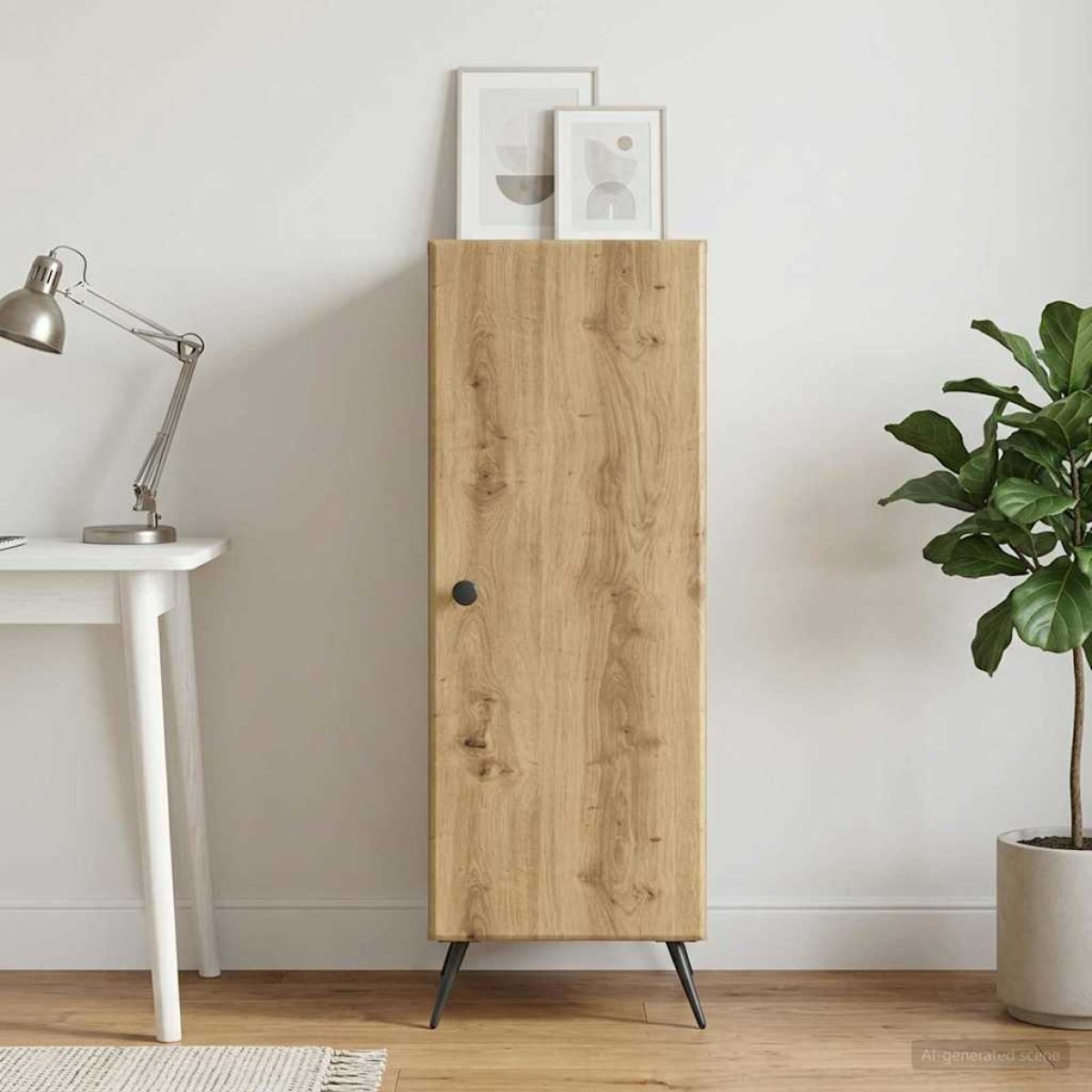 vidaXL Πλαϊνό γραφείο Artisan Δρυς 33 x 34,5 x 90 εκ