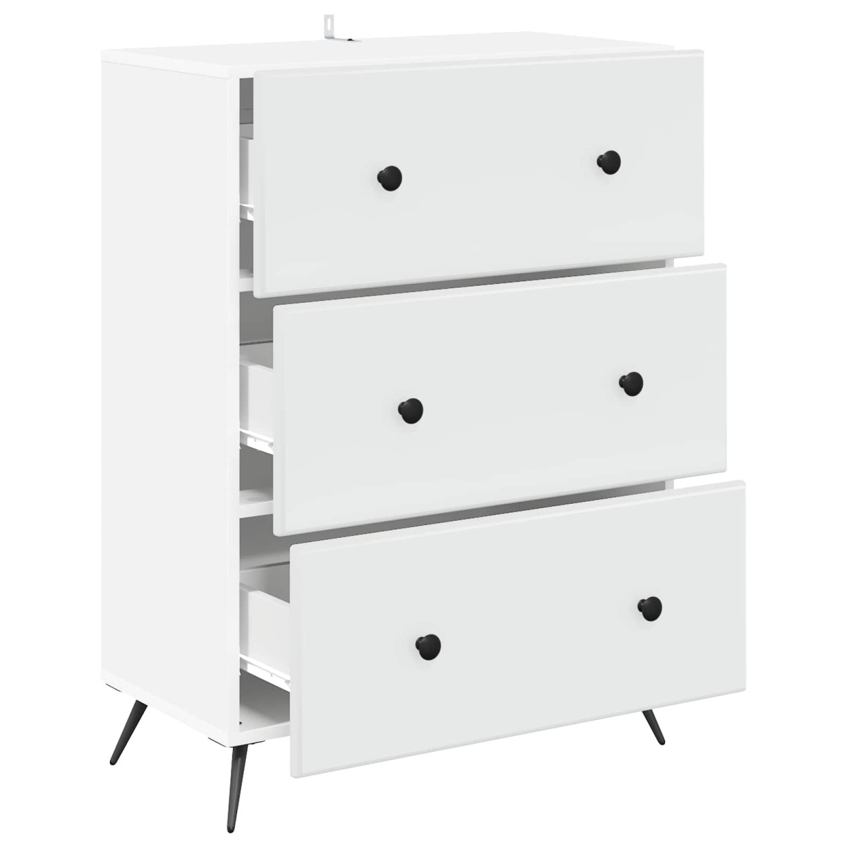 vidaXL Ντουλάπι με Συρτάρια Λευκό 66 x 34,5 x 90 εκ Επεξεργασμένο Ξύλο