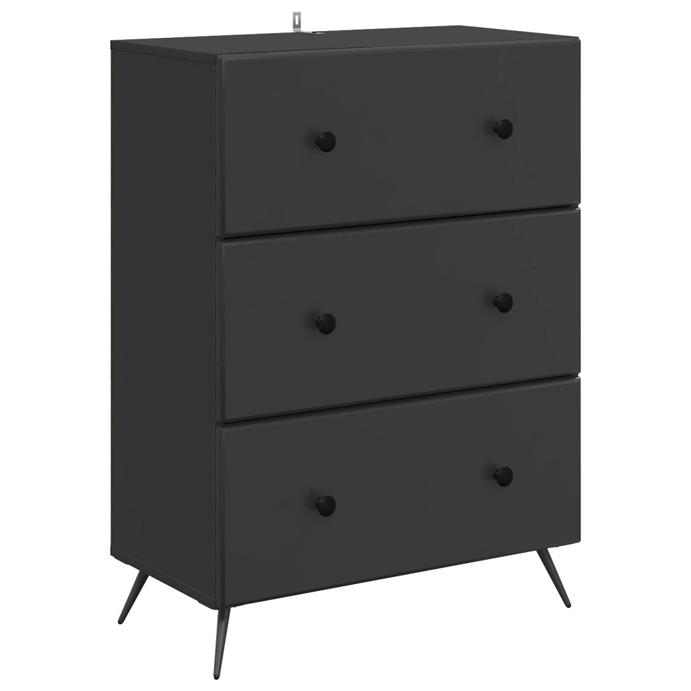 vidaXL Ντουλάπι με Συρτάρια Μαύρο 66 x 34,5 x 90 εκ Επεξεργασμένο Ξύλο