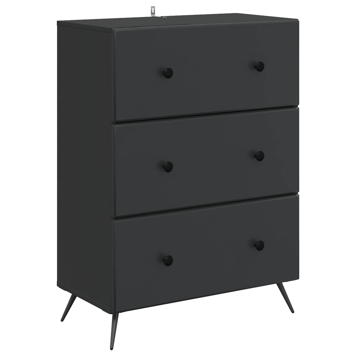 vidaXL Ντουλάπι με Συρτάρια Μαύρο 66 x 34,5 x 90 εκ Επεξεργασμένο Ξύλο