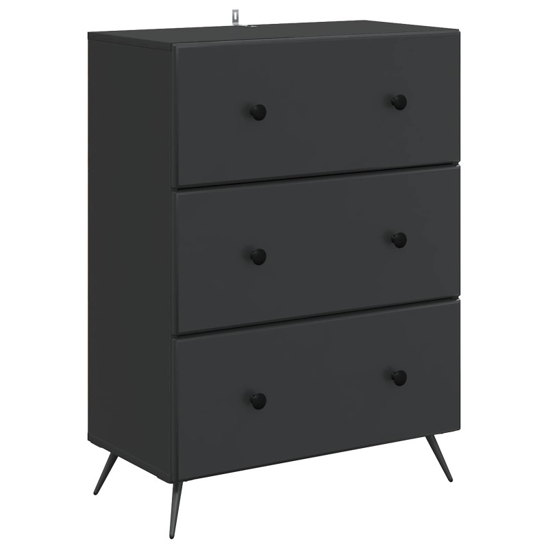 vidaXL Ντουλάπι με Συρτάρια Μαύρο 66 x 34,5 x 90 εκ Επεξεργασμένο Ξύλο