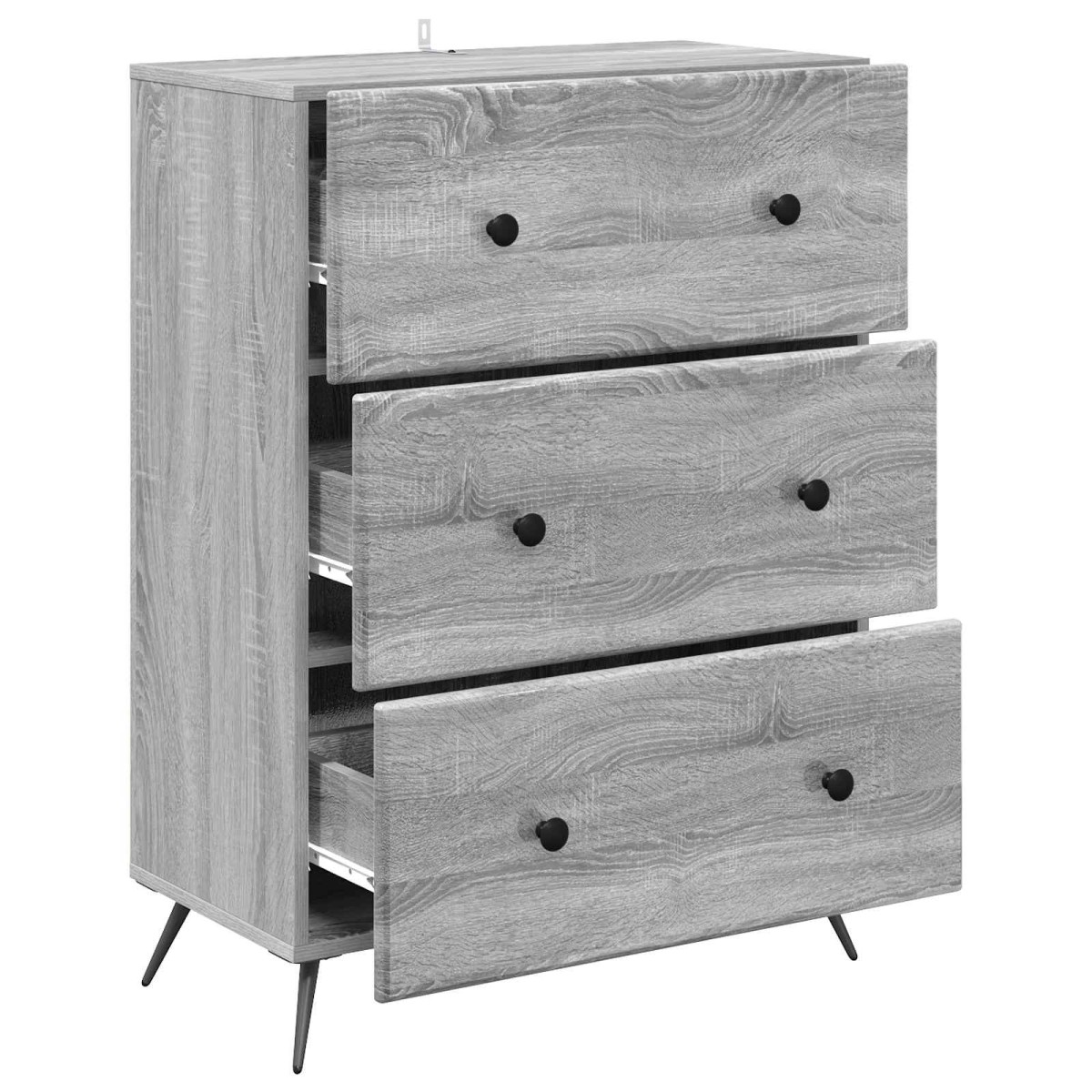 vidaXL Ντουλάπι με Συρτάρια Γκρι Sonoma 66 x 34,5 x 90 εκ