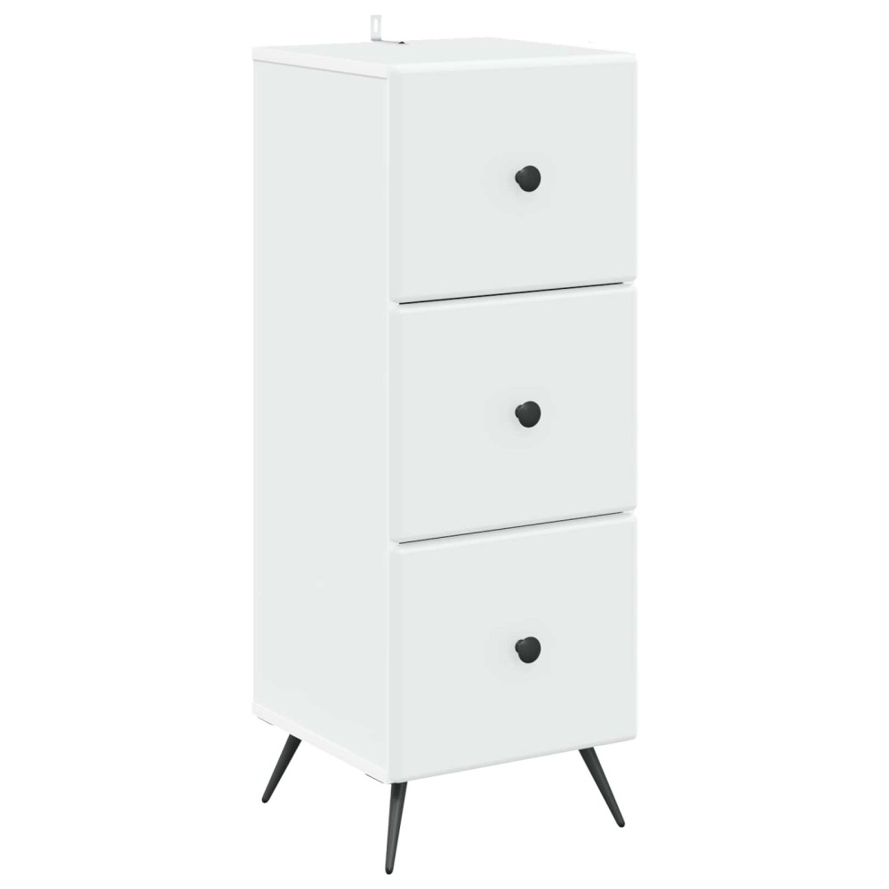 vidaXL Ντουλάπι με Συρτάρια Λευκό 33 x 34,5 x 90 εκ Επεξεργασμένο Ξύλο