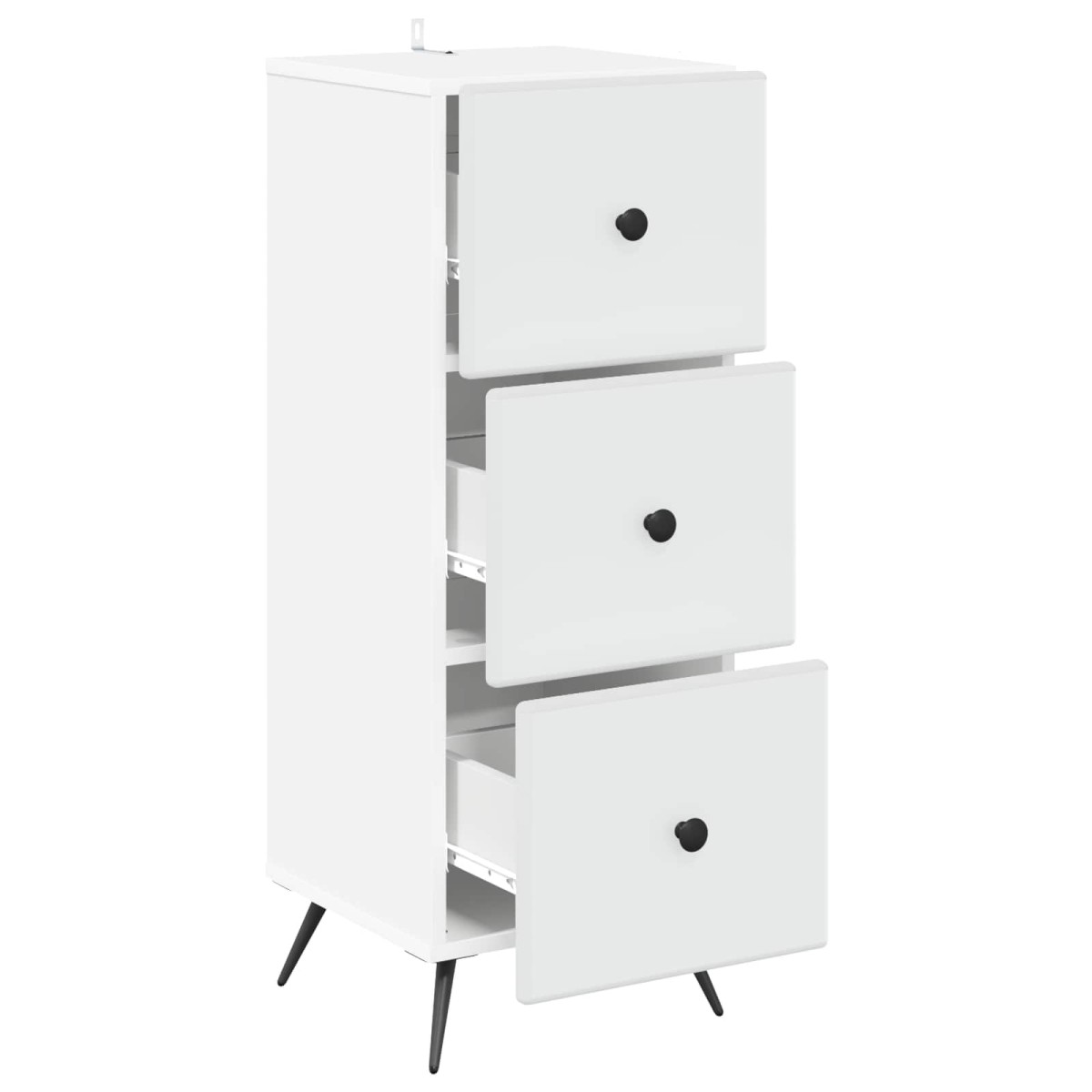 vidaXL Ντουλάπι με Συρτάρια Λευκό 33 x 34,5 x 90 εκ Επεξεργασμένο Ξύλο