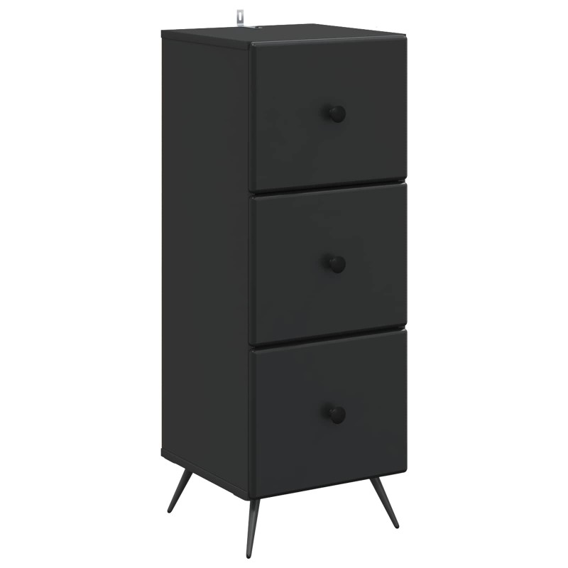 vidaXL Ντουλάπι με Συρτάρια Μαύρο 33 x 34,5 x 90 εκ Επεξεργασμένο Ξύλο