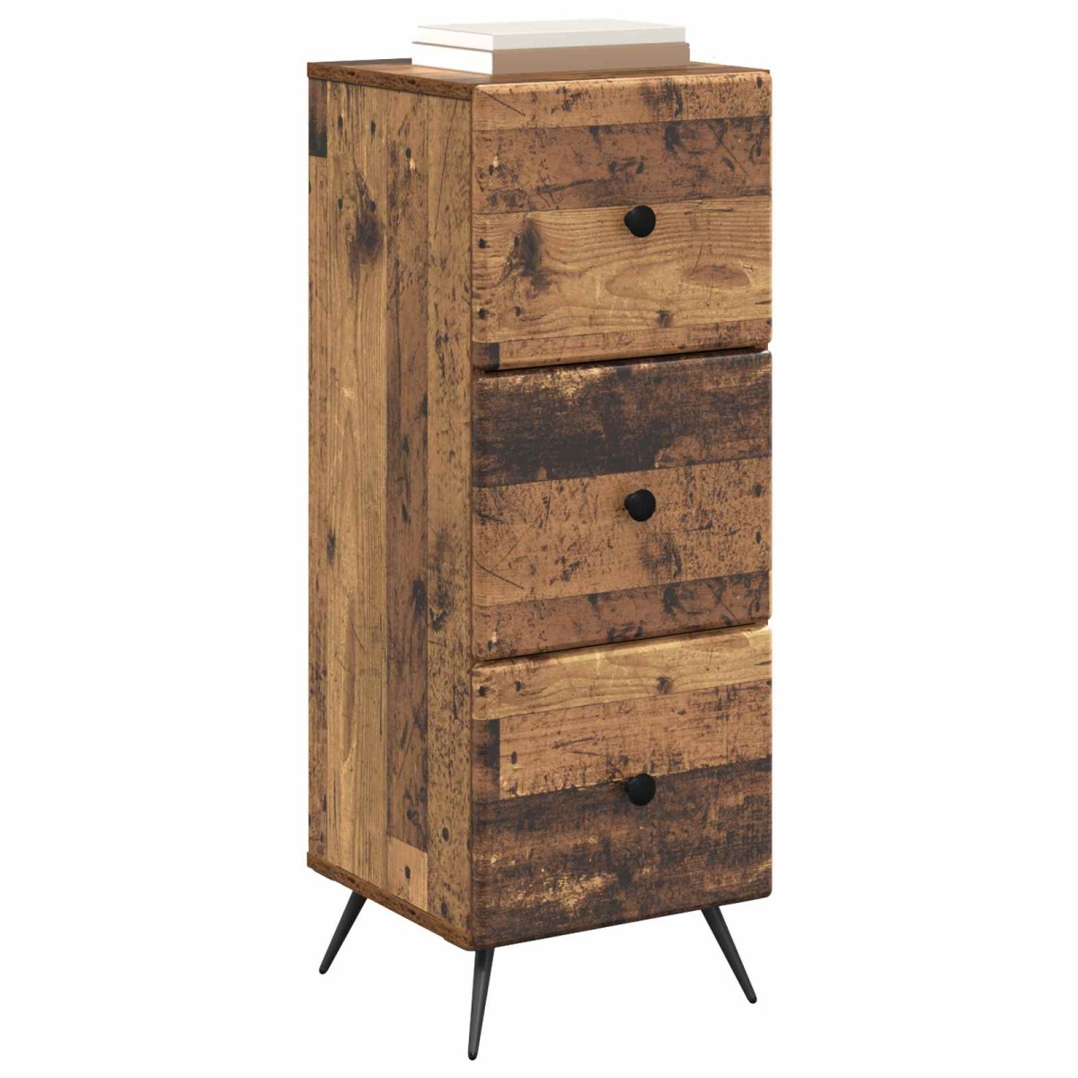 vidaXL Ντουλάπι με Συρτάρια Παλαιωμένο ξύλο 33 x 34,5 x 90 εκ