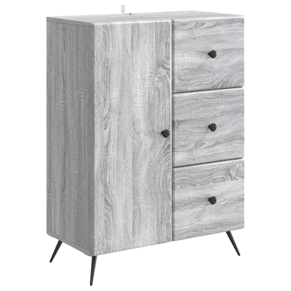 vidaXL Πλαϊνό γραφείο Γκρι Sonoma 66 x 34,5 x 90 εκ Επεξεργασμένο Ξύλο