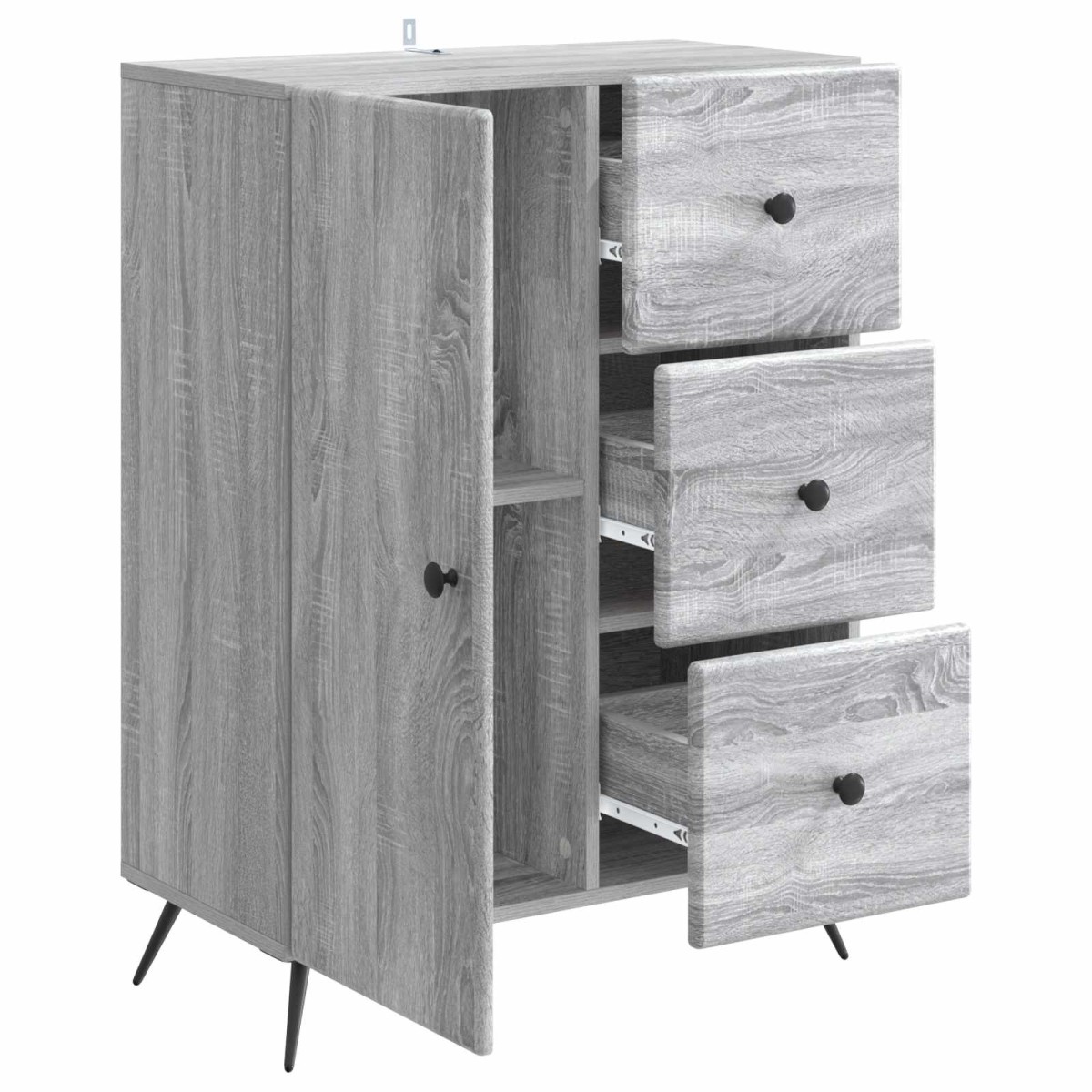 vidaXL Πλαϊνό γραφείο Γκρι Sonoma 66 x 34,5 x 90 εκ Επεξεργασμένο Ξύλο