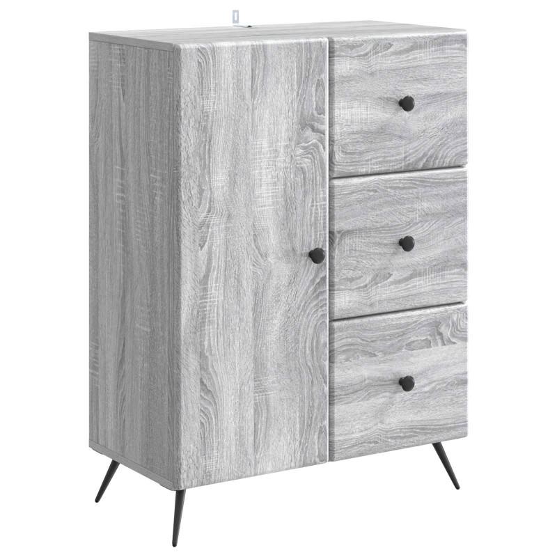 vidaXL Πλαϊνό γραφείο Γκρι Sonoma 66 x 34,5 x 90 εκ Επεξεργασμένο Ξύλο