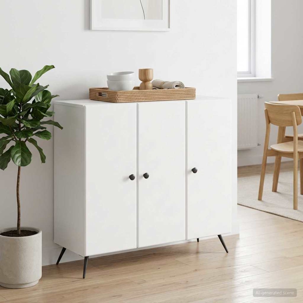 vidaXL Πλαϊνό γραφείο Λευκό 89 x 34,5 x 80 εκ Επεξεργασμένο Ξύλο