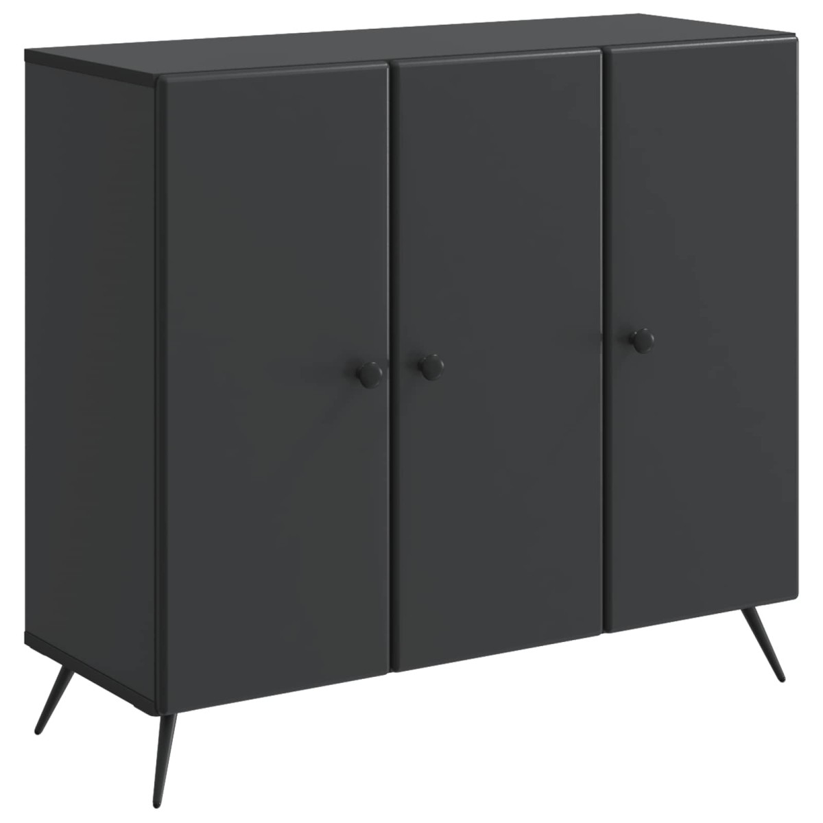 vidaXL Πλαϊνό γραφείο Μαύρο 89 x 34,5 x 80 εκ Επεξεργασμένο Ξύλο