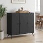 vidaXL Πλαϊνό γραφείο Μαύρο 89 x 34,5 x 80 εκ Επεξεργασμένο Ξύλο