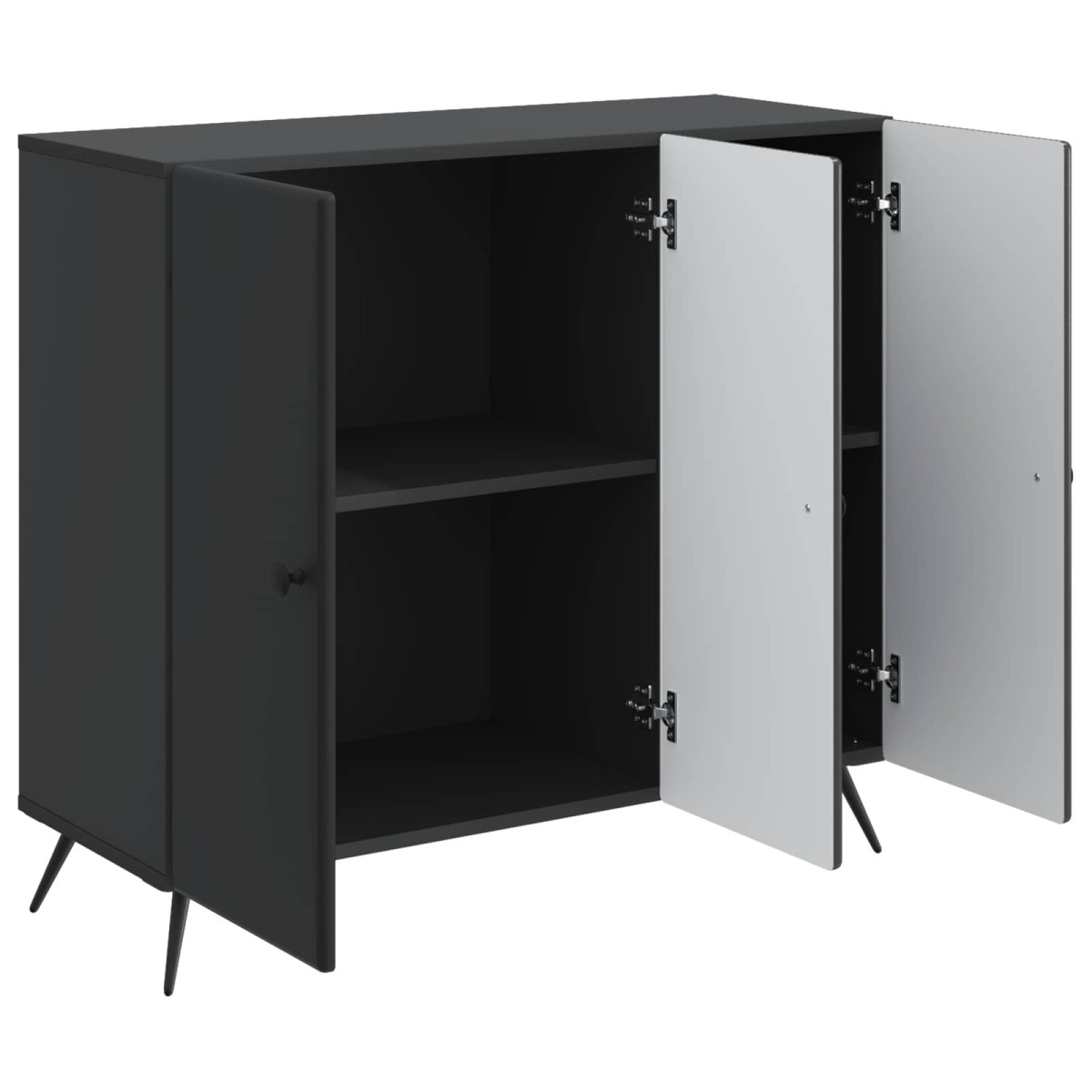 vidaXL Πλαϊνό γραφείο Μαύρο 89 x 34,5 x 80 εκ Επεξεργασμένο Ξύλο