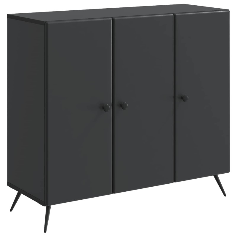 vidaXL Πλαϊνό γραφείο Μαύρο 89 x 34,5 x 80 εκ Επεξεργασμένο Ξύλο