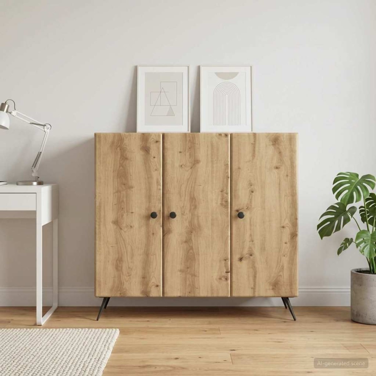 vidaXL Πλαϊνό γραφείο Artisan Δρυς 89 x 34,5 x 80 εκ