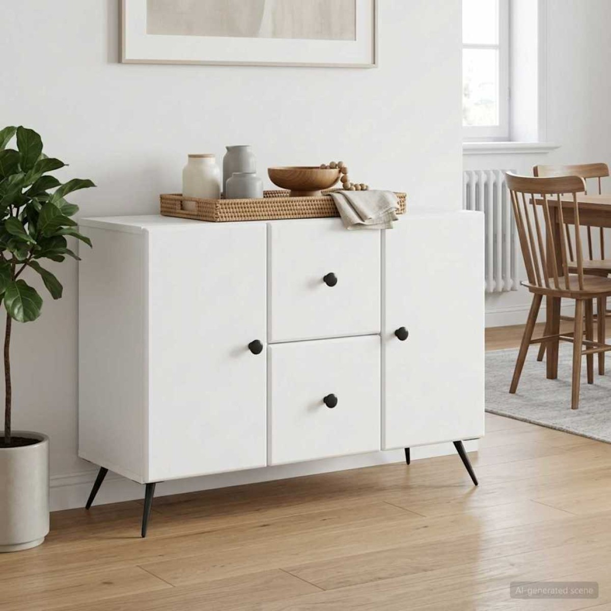 vidaXL Πλαϊνό γραφείο Λευκό 89 x 34,5 x 60 εκ. Επεξεργασμένο Ξύλο
