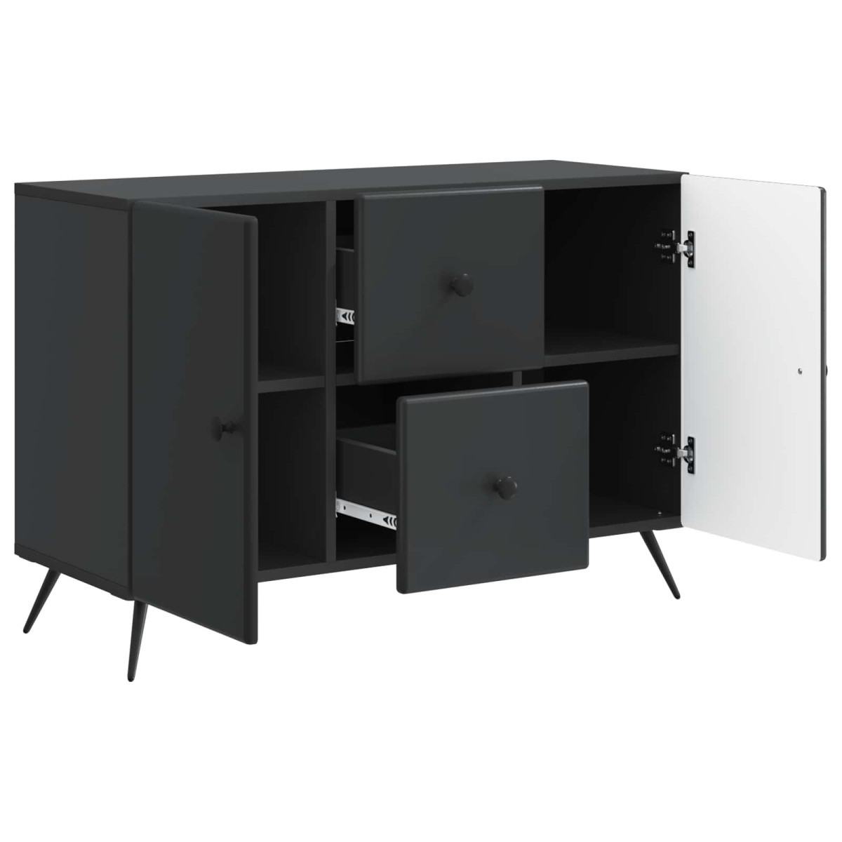 vidaXL Πλαϊνό γραφείο Μαύρο 89 x 34,5 x 60 εκ. Επεξεργασμένο Ξύλο