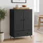 vidaXL Πλαϊνό γραφείο Μαύρο 66 x 34,5 x 95 εκ. Επεξεργασμένο Ξύλο