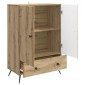 vidaXL Πλαϊνό γραφείο Artisan Δρυς 66 x 34,5 x 95 εκ.