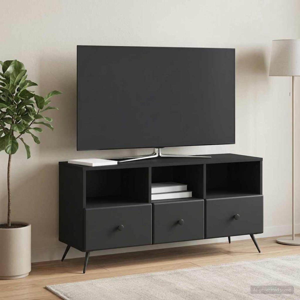 vidaXL Ντουλάπι TV Μαύρο 102 x 34,5 x 50 εκ. Επεξεργασμένο Ξύλο