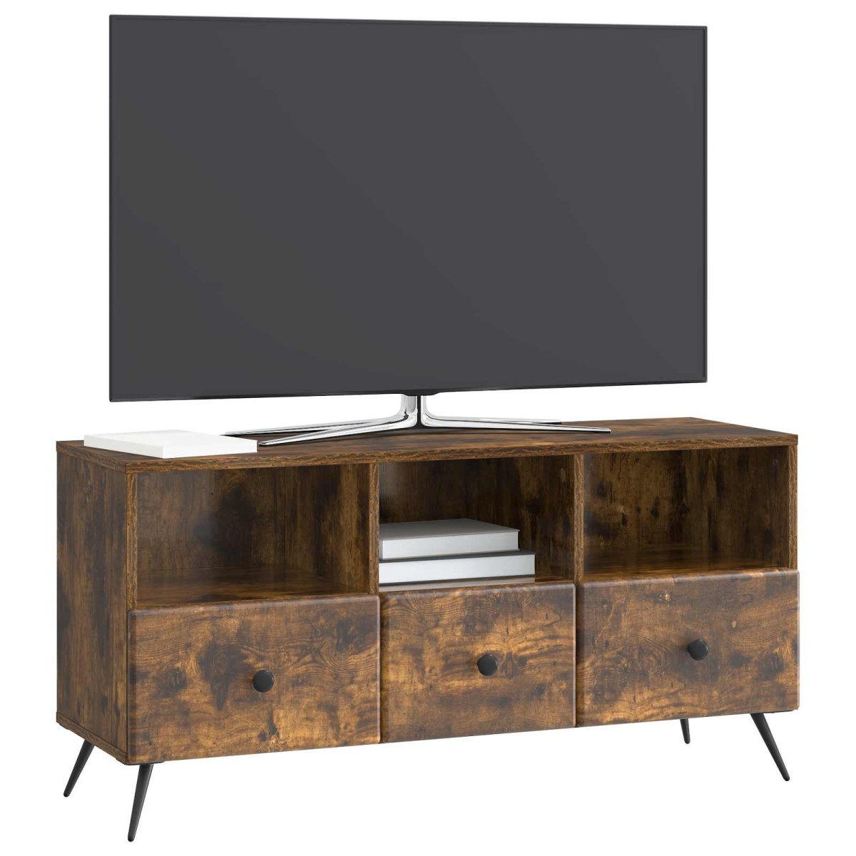 vidaXL Ντουλάπι TV Καπνισμένο Ξύλο Δρυός 102 x 34,5 x 50 εκ.