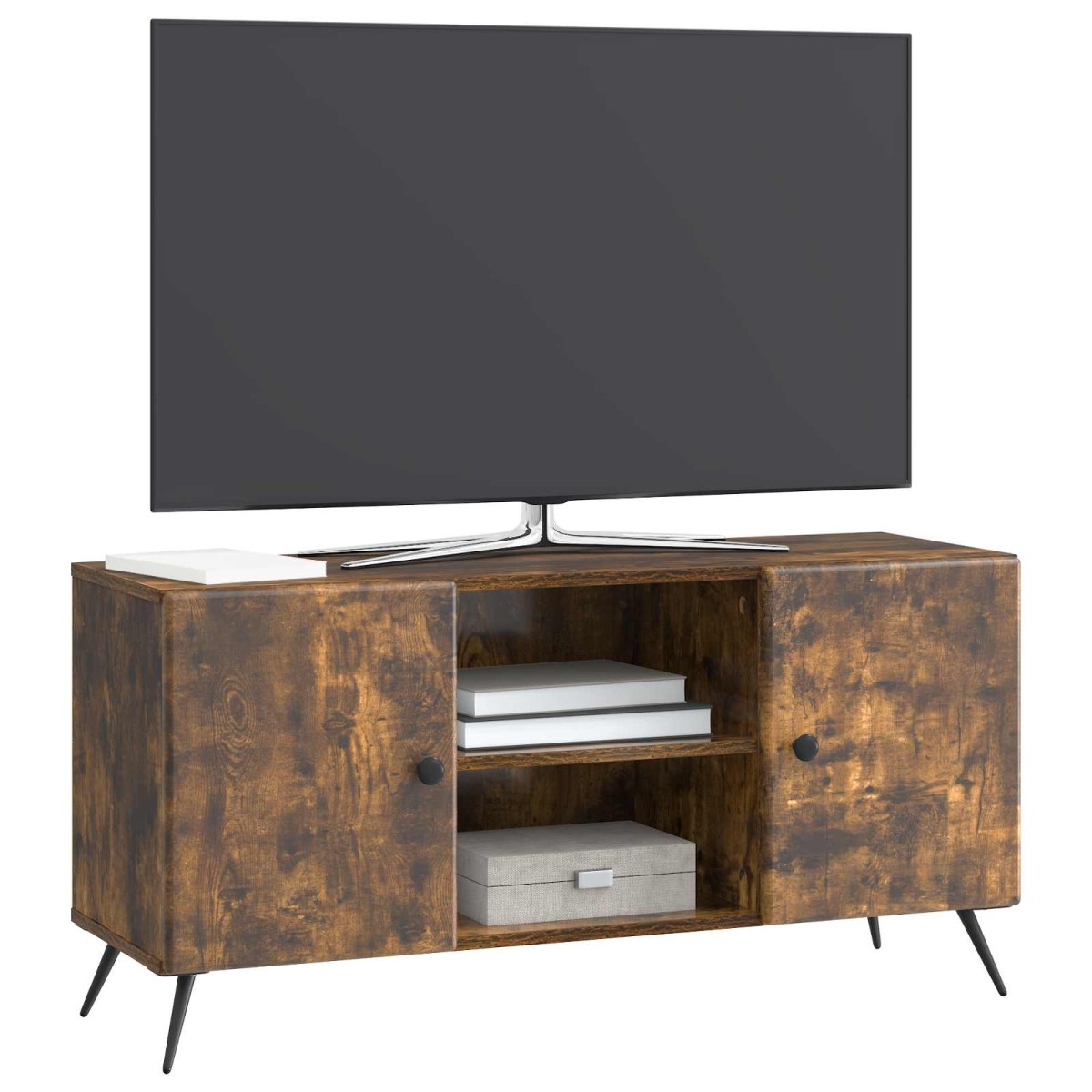 vidaXL Ντουλάπι TV Καπνισμένο Ξύλο Δρυός 102 x 34,5 x 50 εκ.
