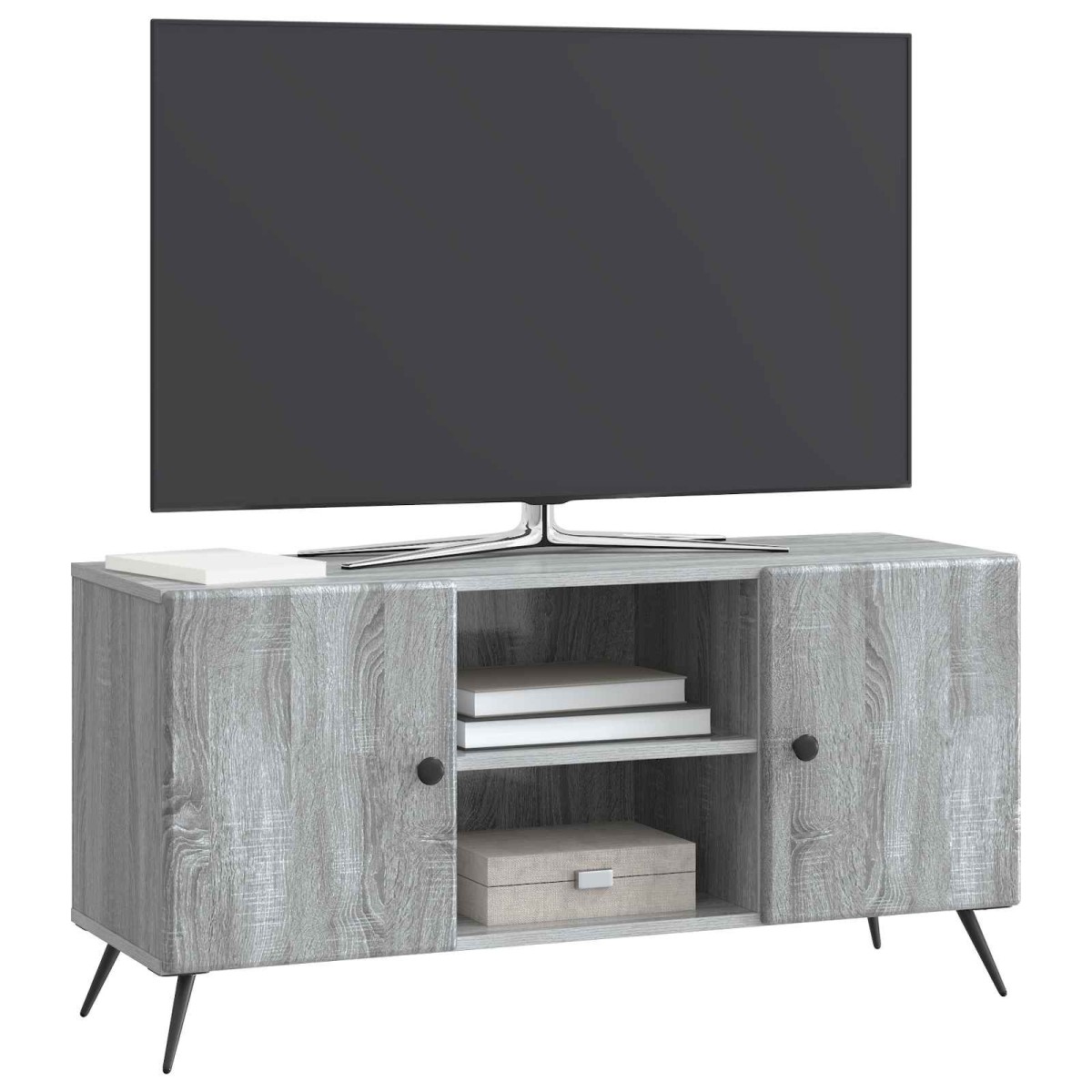 vidaXL Ντουλάπι TV Γκρι Sonoma 102 x 34,5 x 50 εκ. Επεξεργασμένο Ξύλο