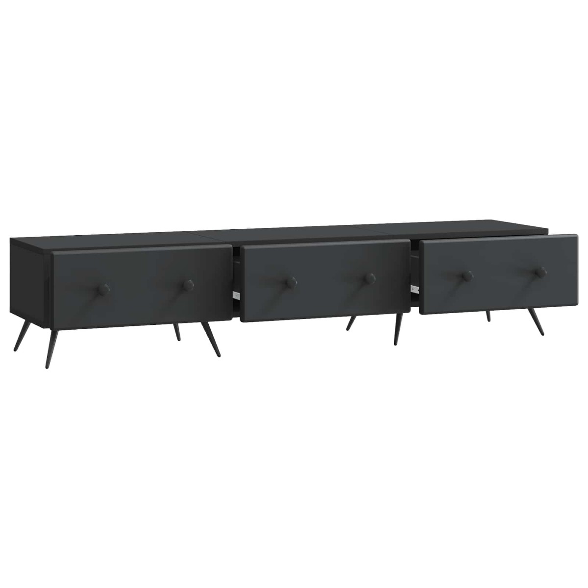vidaXL Ντουλάπι TV Μαύρο 147 x 34,5 x 30 εκ Επεξεργασμένο Ξύλο