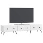 vidaXL Ντουλάπι TV με συρτάρι Γυαλιστερό Λευκό 147 x 34,5 x 30 εκ