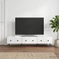 vidaXL Ντουλάπι TV με συρτάρι Γυαλιστερό Λευκό 147 x 34,5 x 30 εκ
