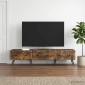 vidaXL Ντουλάπι TV με συρτάρι Καπνισμένο Ξύλο Δρυός 147 x 34,5 x 30 εκ