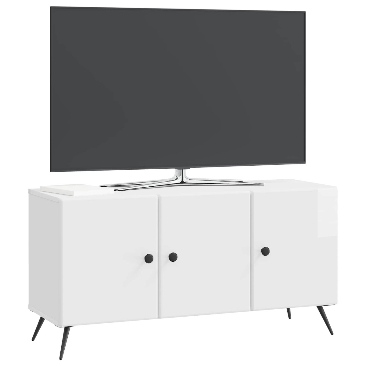 vidaXL Ντουλάπι TV Γυαλιστερό Λευκό 99 x 34,5 x 50 εκ.