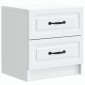 vidaXL Κομοδίνο Λευκό 43 x 34,5 x 44,5 εκ Επεξεργασμένο Ξύλο