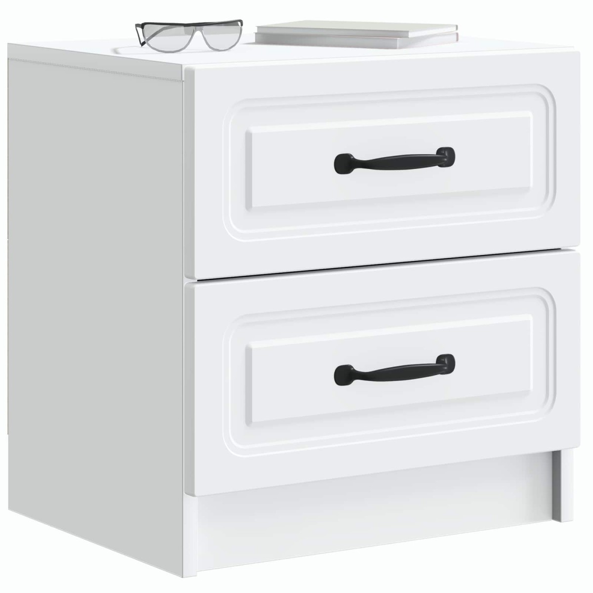 vidaXL Κομοδίνο Λευκό 43 x 34,5 x 44,5 εκ Επεξεργασμένο Ξύλο