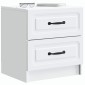 vidaXL Κομοδίνο Λευκό 43 x 34,5 x 44,5 εκ Επεξεργασμένο Ξύλο