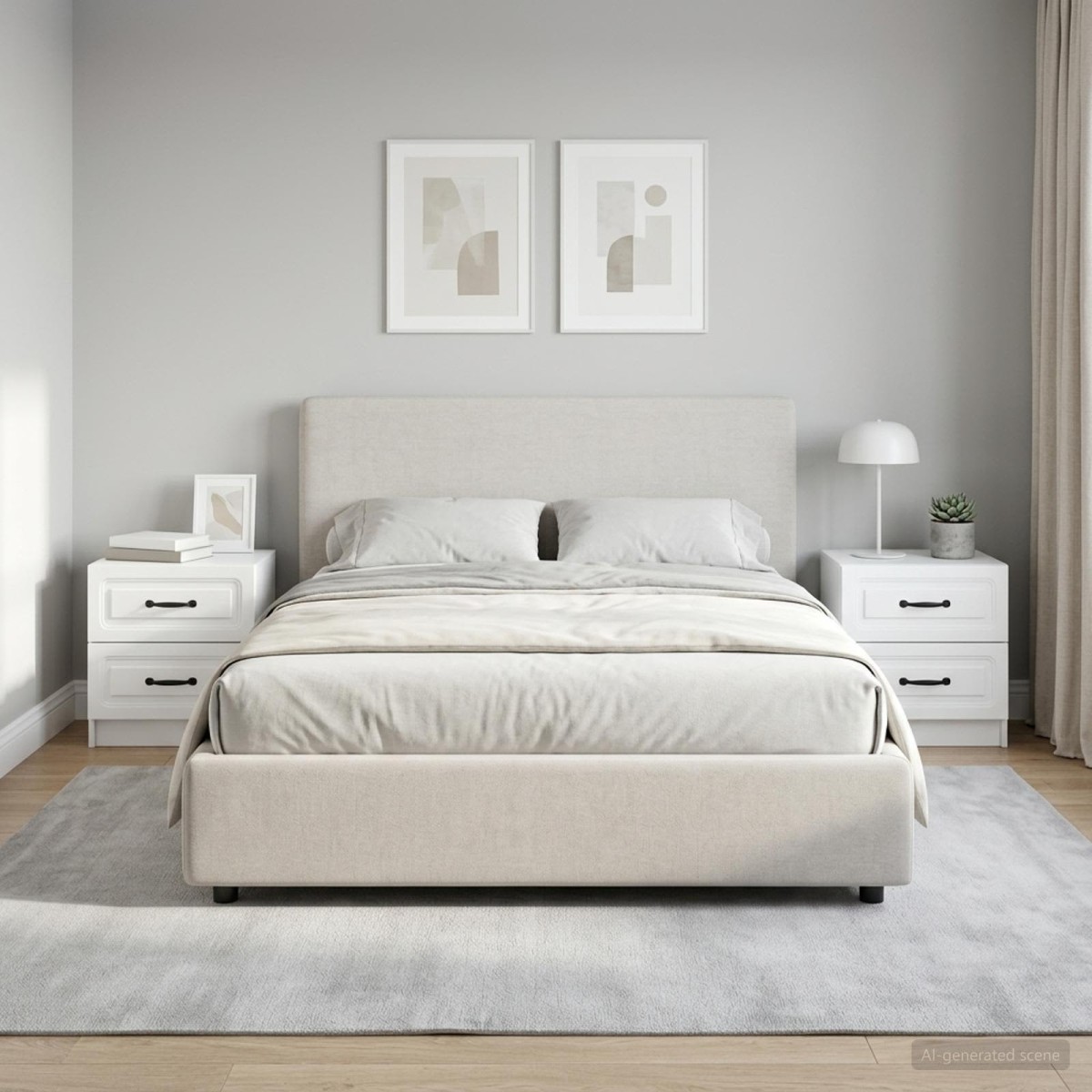 vidaXL Κομοδίνο 2 τεμ. Λευκό 43 x 34,5 x 44,5 εκ Επεξεργασμένο Ξύλο