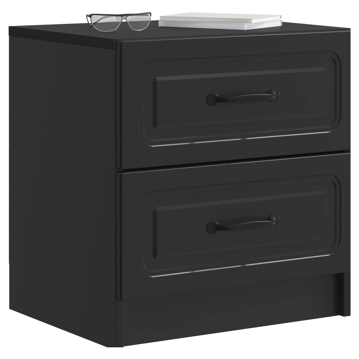 vidaXL Κομοδίνο Μαύρο 43 x 34,5 x 44,5 εκ Επεξεργασμένο Ξύλο