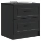 vidaXL Κομοδίνο Μαύρο 43 x 34,5 x 44,5 εκ Επεξεργασμένο Ξύλο