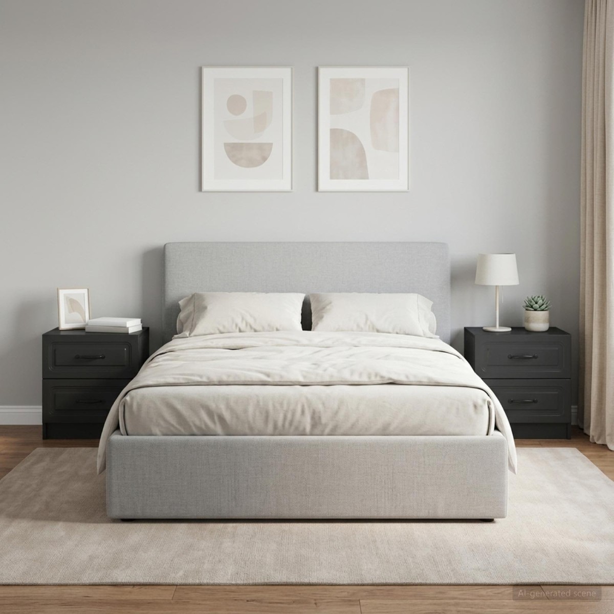vidaXL Κομοδίνο 2 τεμ. Μαύρο 43 x 34,5 x 44,5 εκ Επεξεργασμένο Ξύλο
